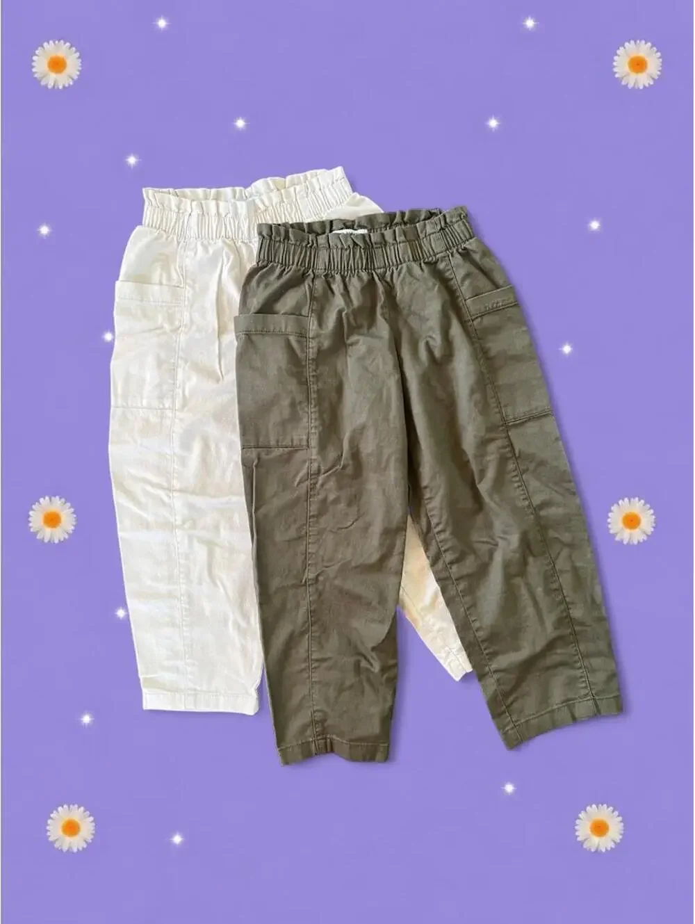 Old Navy 100% Cotton Utility Cargo Pants Bundle size small (6-7)